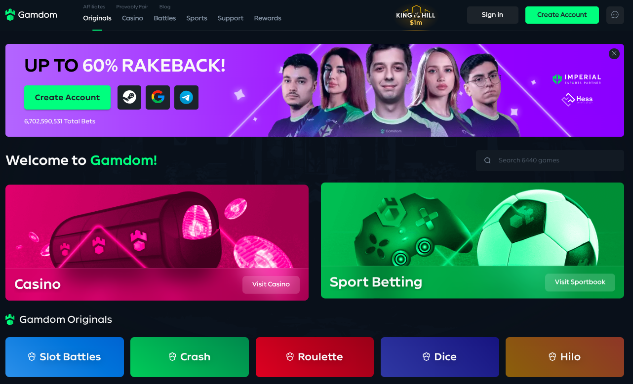 Gamdom VIP Casino and Sportsbook